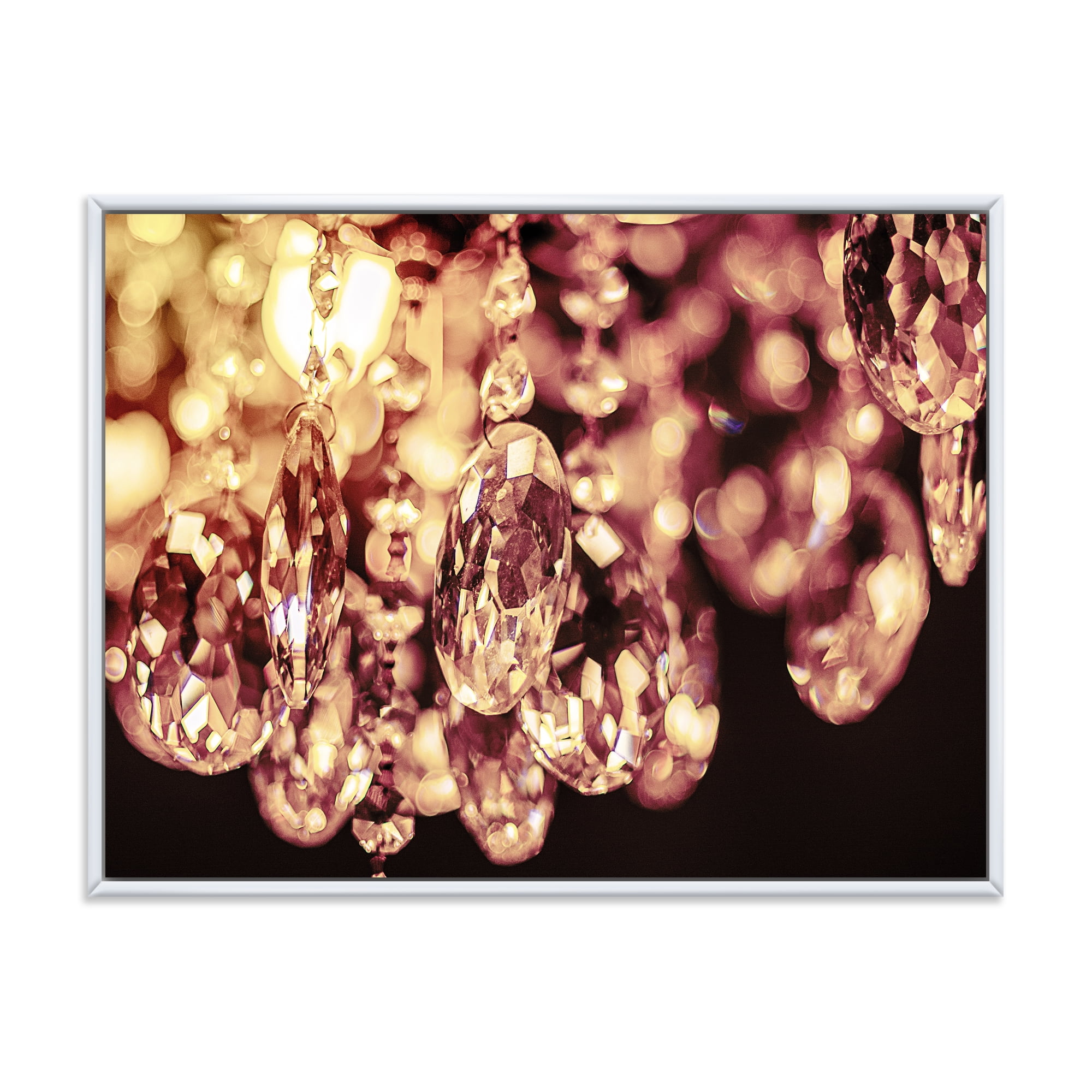 Designart 'Chandelier With Chrystak Hanging' Modern Framed Canvas Wall Art Print