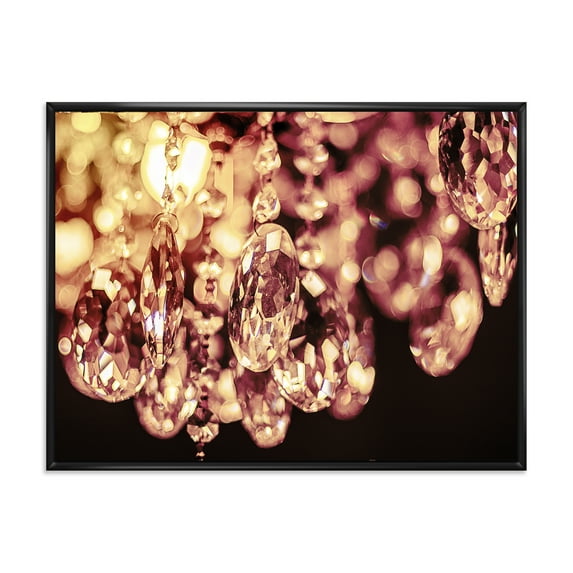 Designart 'Chandelier With Chrystak Hanging' Modern Framed Canvas Wall Art Print