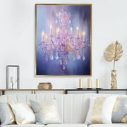 Designart "Chandelier delicate Glow I" Glam Floater Framed Canvas Print
