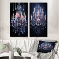 thumbnail image 1 of Designart "Chandelier euphony In Contrasts II" Chandelier Wall Art Set Of 2 - Purple Fashion Canvas Set For Living Room Decor, 1 of 7