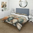 thumbnail image 1 of Designart "Channeling Bohemian Vibes in Orange and Green" Boho Feather Bedding Covert Set - Traditional Orange Geometric Bed Set With 2 Shams, 1 of 6