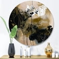 thumbnail image 1 of Designart "Chaos in Black I" Abstract Metal Round Art Print, 1 of 5