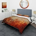 thumbnail image 1 of Designart "Chaotic Orange Collage III" Abstract Bedding Covert Set - Abstract Orange Modern Bed Set With 2 Shams, 1 of 5