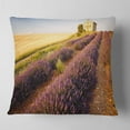 thumbnail image 1 of Designart Chapel with Lavender and Grain Field - Flower Throw Pillow - 16x16, 1 of 4