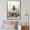 thumbnail image 1 of Designart "Charcoal Ant In Minimalist March" Animals Ant Picture Framed Wall Art Prints, 1 of 5