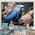 thumbnail image 1 of Designart "Charismatic Ephemeral Plumage" Parrot Floater Framed Wall Art Living Room, 1 of 5