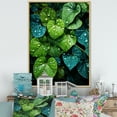 thumbnail image 1 of Designart "Charm Of Realistic Greens" Violets Floater Framed Wall Art Living Room, 1 of 5