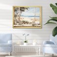 thumbnail image 1 of Designart "Charm of Beachside Cottage I" Coastal Framed Wall Art Decor - Coastal White Coastal Windows Entryway Framed Wall Art Print, 1 of 6