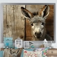 thumbnail image 1 of Designart "Charming Donkey Portrait in Wood" Animals Framed Wall Art Decor - Modern Farmhouse Grey Donkey Entryway Framed Wall Art, 1 of 6