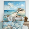 thumbnail image 1 of Designart "Charming Minimalism Of The Coastal Pier" Coastal Pier Floater Framed Canvas Wall Art, 1 of 5