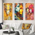 thumbnail image 1 of Designart "Charming Robots in Love Retro Art" Robot Framed Wall Art Set Of 3 - Yellow Modern Frame Gallery Set For Office Decor, 1 of 6