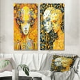 thumbnail image 1 of Designart "Charming Robots in Love Retro Art" Robot Wall Art Set Of 2 - Modern Yellow Gallery Wall Set For Home Decor, 1 of 6