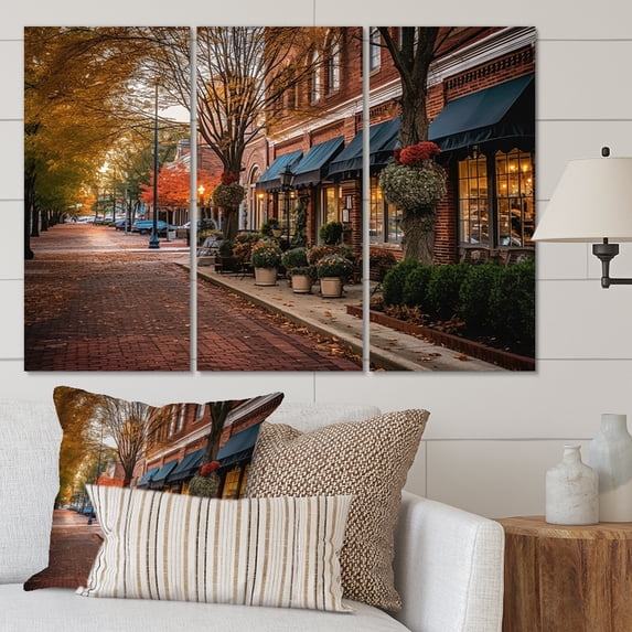 Designart "Charming Streets of Old Kansas, Missouri I" Missouri Metal Art Print Set