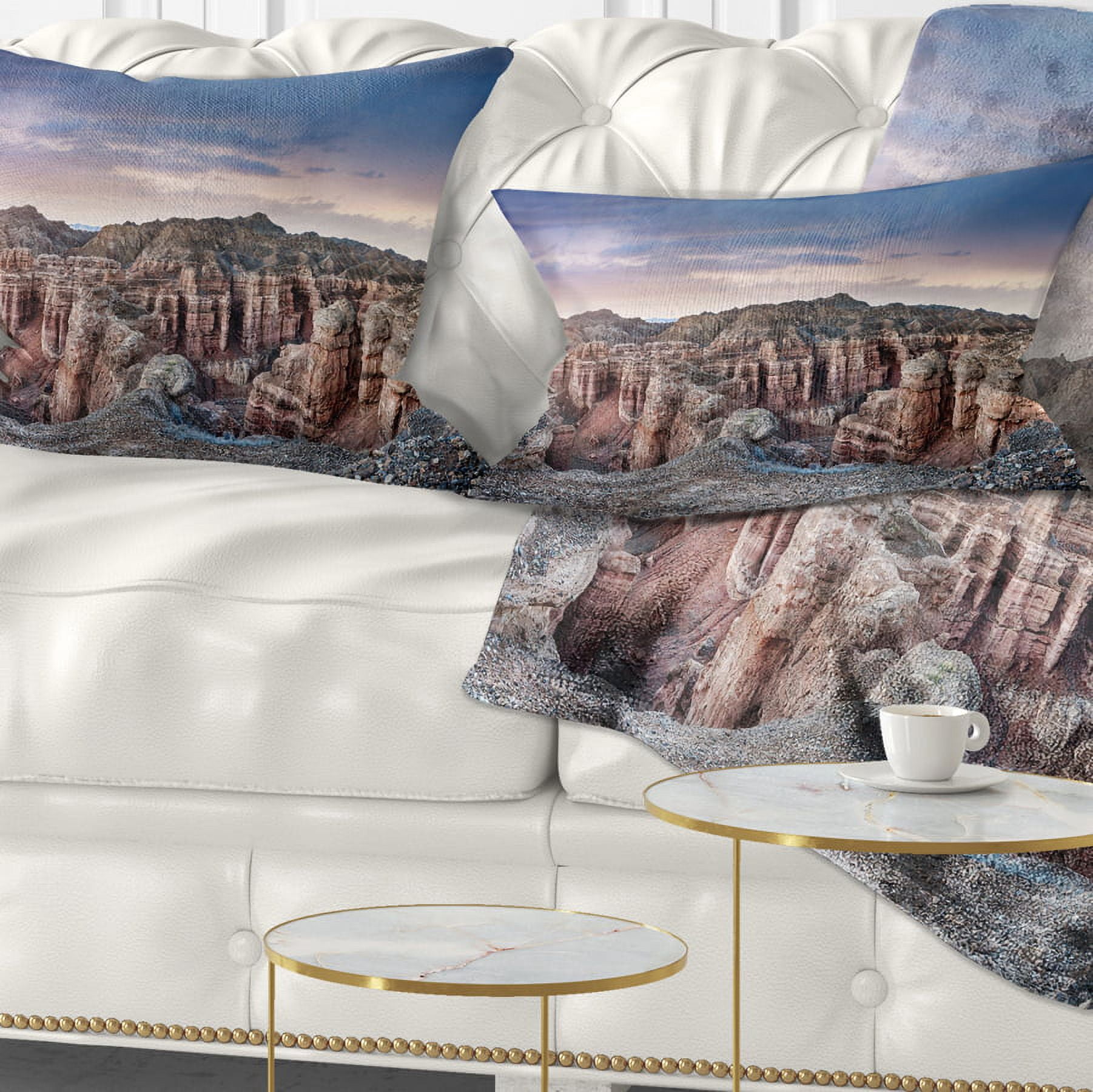 Designart Charyn Canyon In Kazakhstan - Landscape Printed Throw Pillow - 12x20