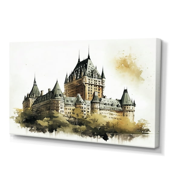Designart Chateau Frontenac In Quebec Canvas Wall Art