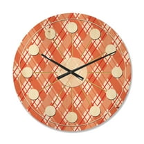 Designart 'Checkered Retro Pattern I' Mid-Century Modern Wood Wall Clock