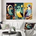 thumbnail image 1 of Designart "Cheerful Blue Avian in Watercolor Delight I" Animals Bird Wall Art Set Of 3 - Bird Blue Gallery Wall Set For Home Decor, 1 of 6