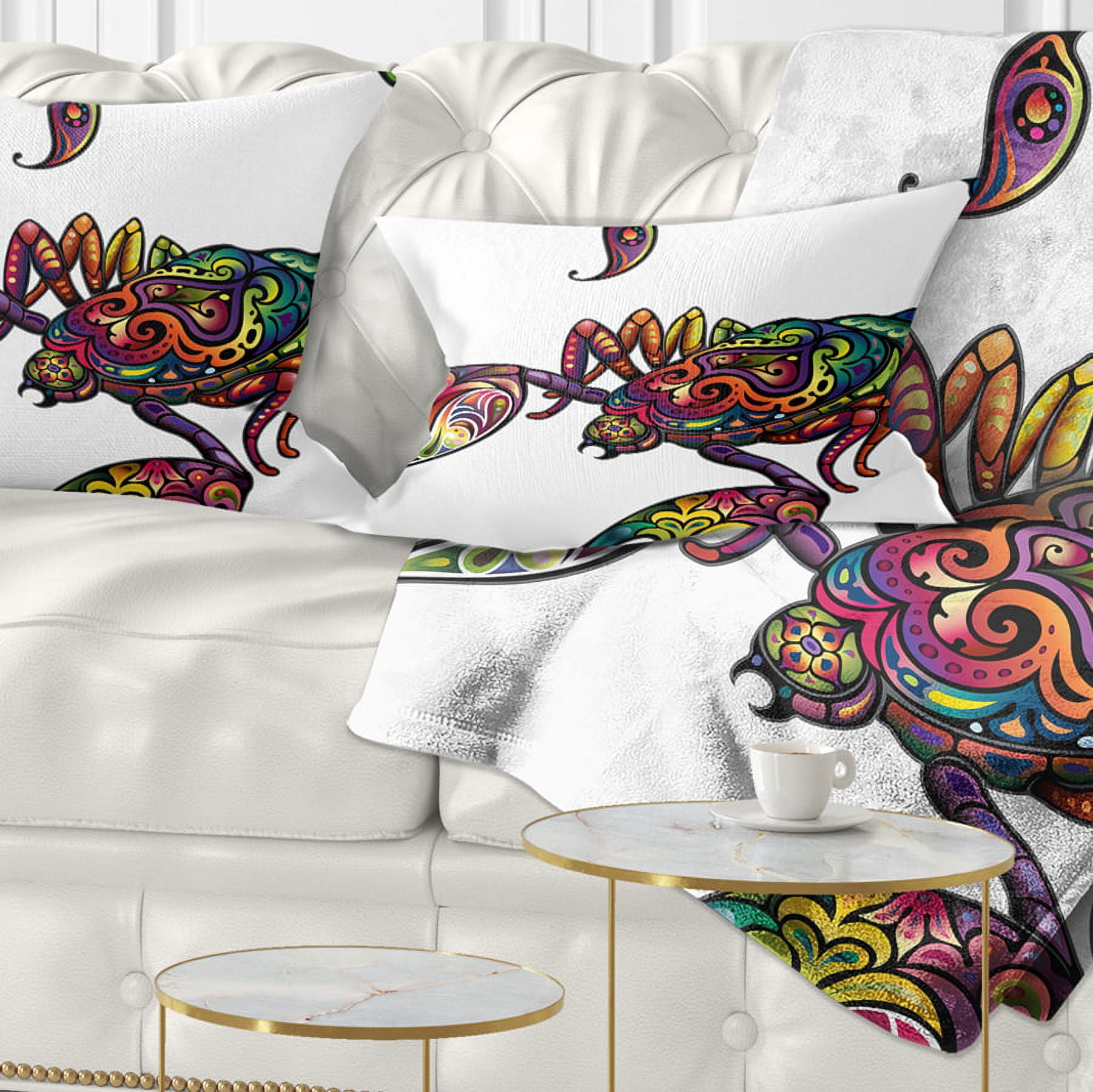 Designart Cheerful Scorpion - Animal Throw Pillow - 12x20