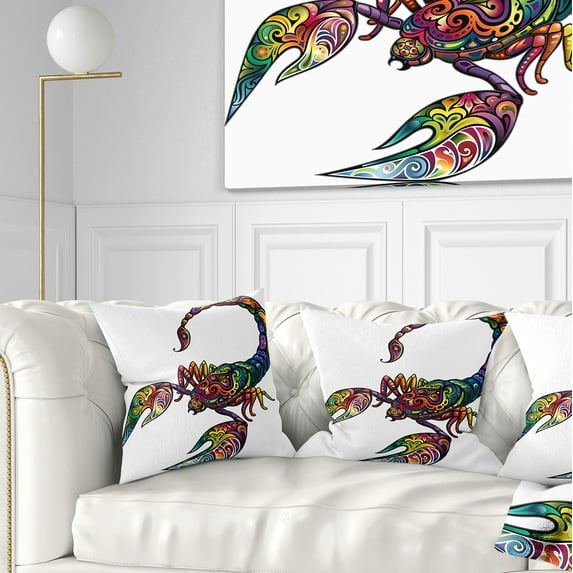 Designart Cheerful Scorpion - Animal Throw Pillow - 16x16