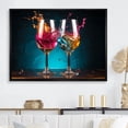 thumbnail image 1 of Designart "Cheerful Whimsy" Wine & Champagne Floater Framed Canvas Art Print, 1 of 5