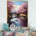 thumbnail image 1 of Designart "Cherry Blossom Asian beauty I" Asian Floater Framed Canvas Wall Art, 1 of 7