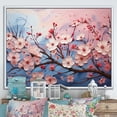 thumbnail image 1 of Designart "Cherry Blossom Harmony Pink and Blue II" Floral Floater Framed Canvas Art Print, 1 of 7