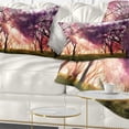 thumbnail image 1 of Designart Cherry Blossoms Japan Garden - Landscape Printed Throw Pillow - 12x20, 1 of 5