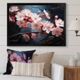 Designart "Cherry Blossoms Tree at Night in Pink I" Floral Framed Wall