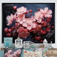 thumbnail image 1 of Designart "Cherry Blossoms Tree at Night in Pink II" Floral Framed Wall Art - Traditional Pink Cherry Entryway Framed Wall Art, 1 of 1