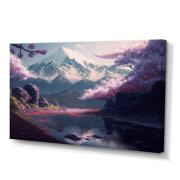 Designart Cherry Blossums Forest I Canvas Wall Art
