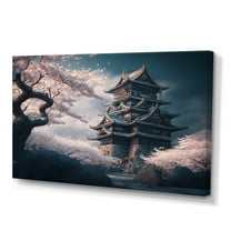 Designart Cherry Blossums In The City III Canvas Wall Art