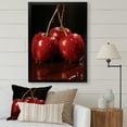 thumbnail image 1 of Designart "Cherry Delight in Black and Red III" Floral Framed Wall Art - Traditional Red Cherry Bedroom Framed Canvas Wall Art, 1 of 6