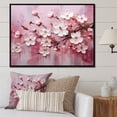 thumbnail image 1 of Designart "Cherry Tree Bloom in White and Pink II" Floral Framed Wall Art - Traditional Pink Cherry Living Room Framed Canvas Art, 1 of 6