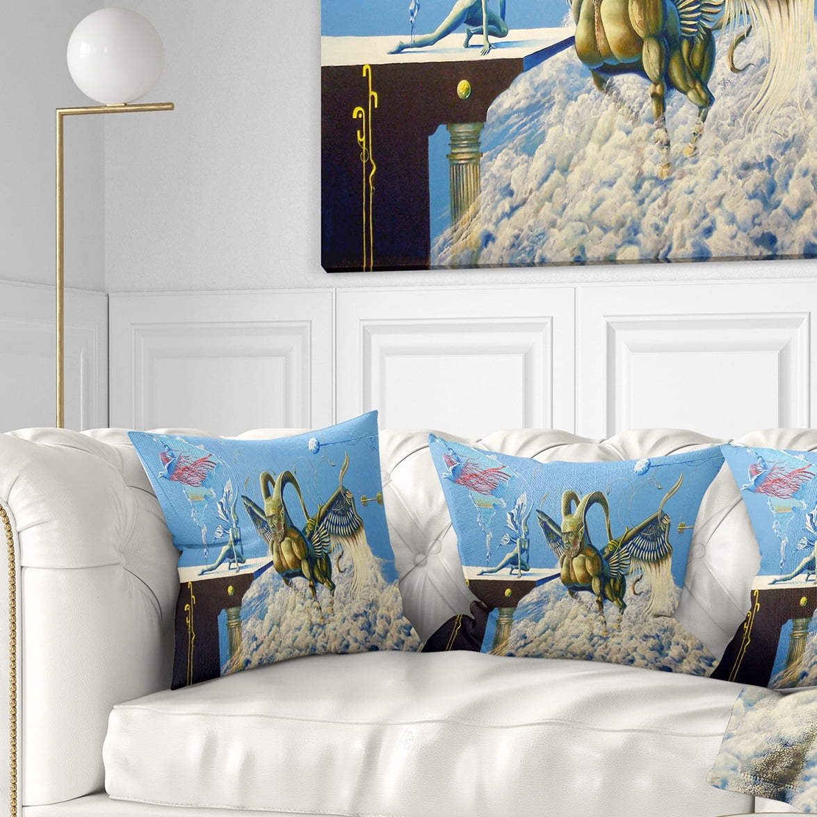 Designart Cherubim - Abstract Portrait Throw Pillow - 18x18
