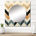 thumbnail image 1 of Designart "Chevron Boho Ivory III" 0 Square Mirror For Wall Decor - Large Beige Square Printed Wall Mirror Art - Square Glam Mirror - Wall Mounted Square Large Mirror, 1 of 5