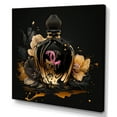 thumbnail image 1 of Designart Chic Black And Gold Perfume Bottle II Canvas Wall Art, 1 of 5