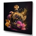 thumbnail image 1 of Designart Chic Black And Gold Perfume Bottle III Canvas Wall Art, 1 of 5