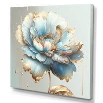 Designart Chic Blue Blooming Flower I Canvas Wall Art