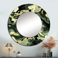 thumbnail image 1 of Designart "Chic Camouflage in Green and Black I" Camouflage Rund Mirror For Wall Decor - Large Green Round Print Mirror - Round Modern Mirror - Wall Mounted Round Large Mirror - 23" x 23", 1 of 6