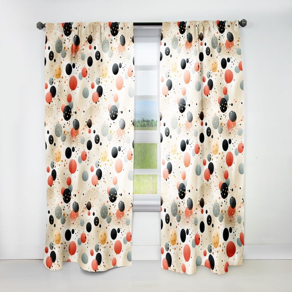 Designart "Chic Contemporary Polka Dots I" Polka Dots Multicolor Curtain 1 Panel