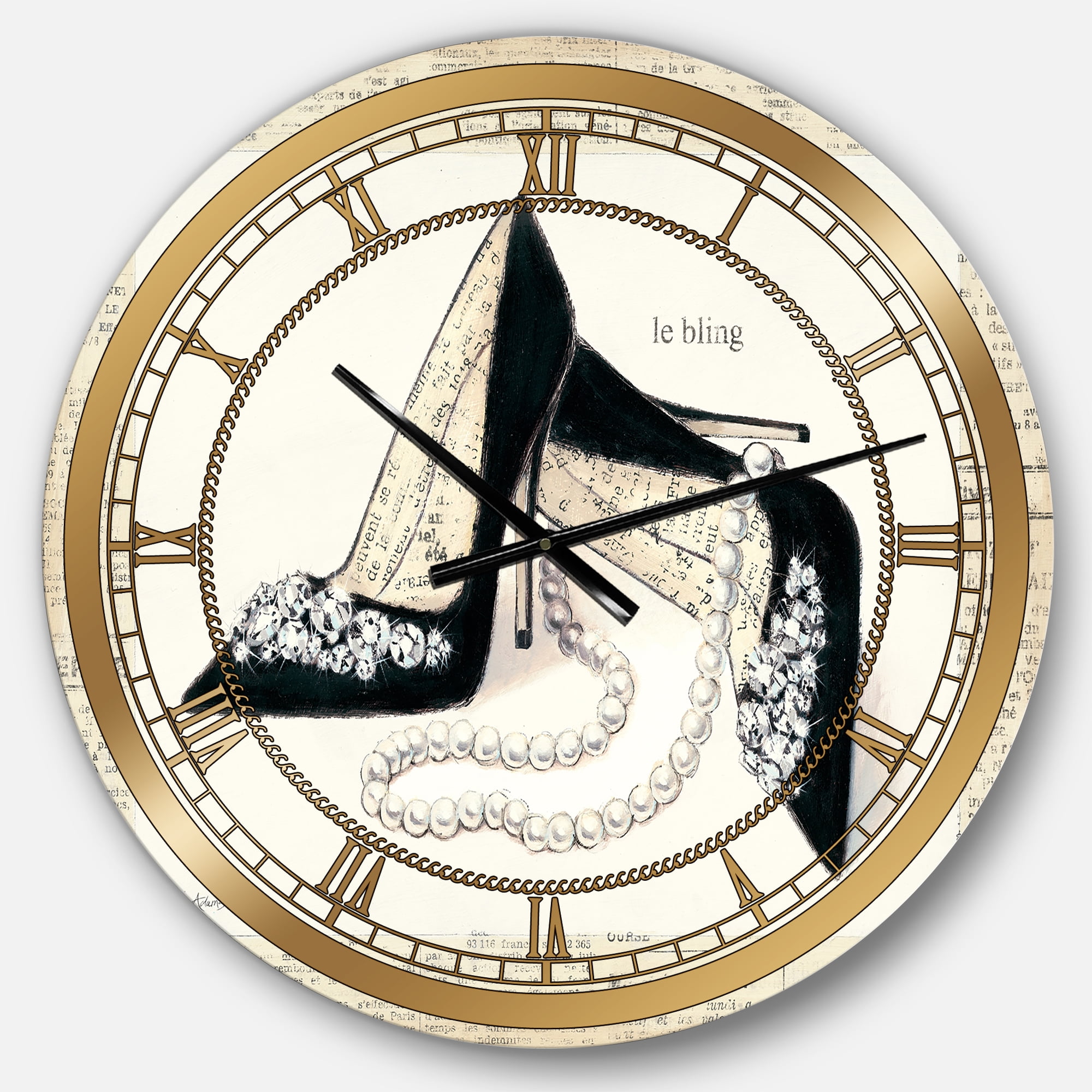 Designart 'Chic Galm Closet I' Glam Wall Clock