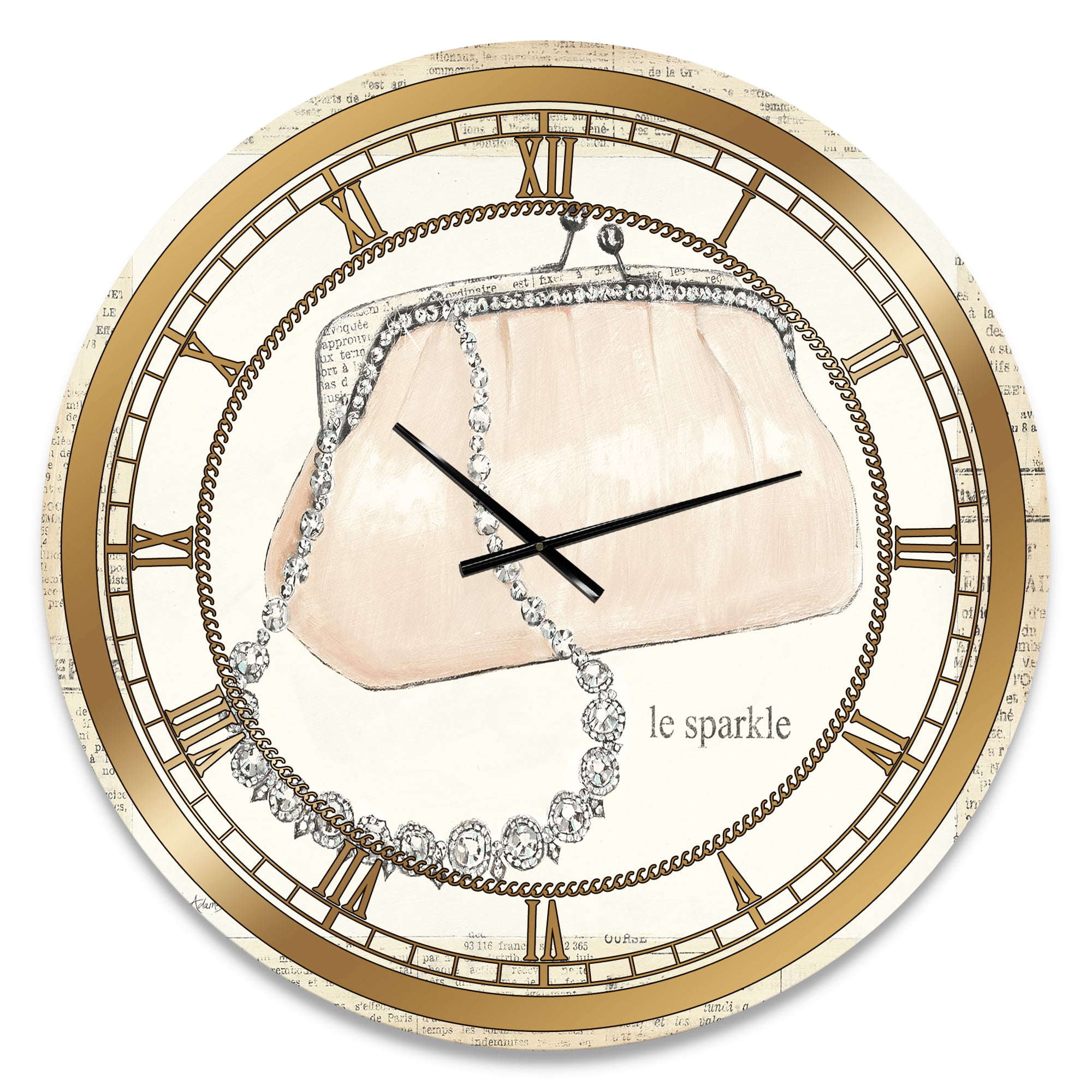 Designart 'Chic Galm Closet II' Glam Wall Clock
