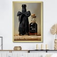 thumbnail image 1 of Designart "Chic Noir Perfume Elegance" Fashion Framed Wall Art - Glam Black Dior Hallway Framed Wall Art Decor, 1 of 6