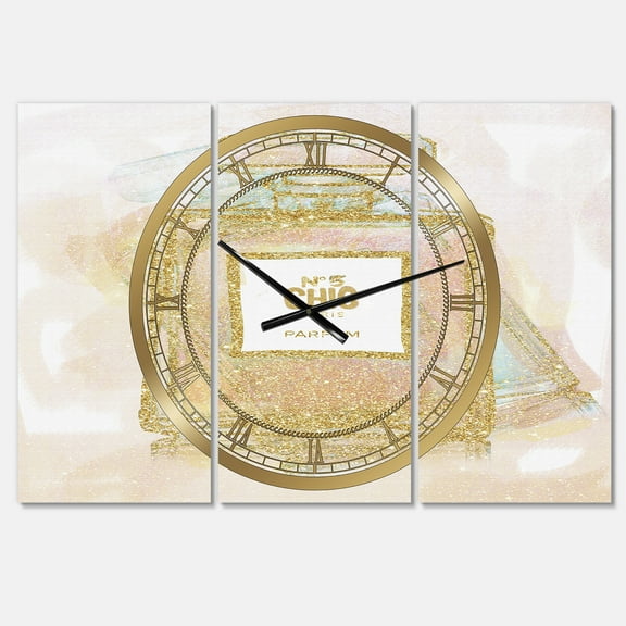 Designart 'Chic Nr 5 Paris Parfum I' Large Fashion Wall Clock