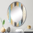 thumbnail image 1 of Designart "Chic Urban Stripes II" Striped Spiral Round Wall Mirror - Oval Printed Decorative Mirror - Multiple Color Options, 1 of 5
