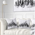 thumbnail image 1 of Designart Chicago Black Silhouette - Cityscape Painting Throw Pillow - 16x16, 1 of 5