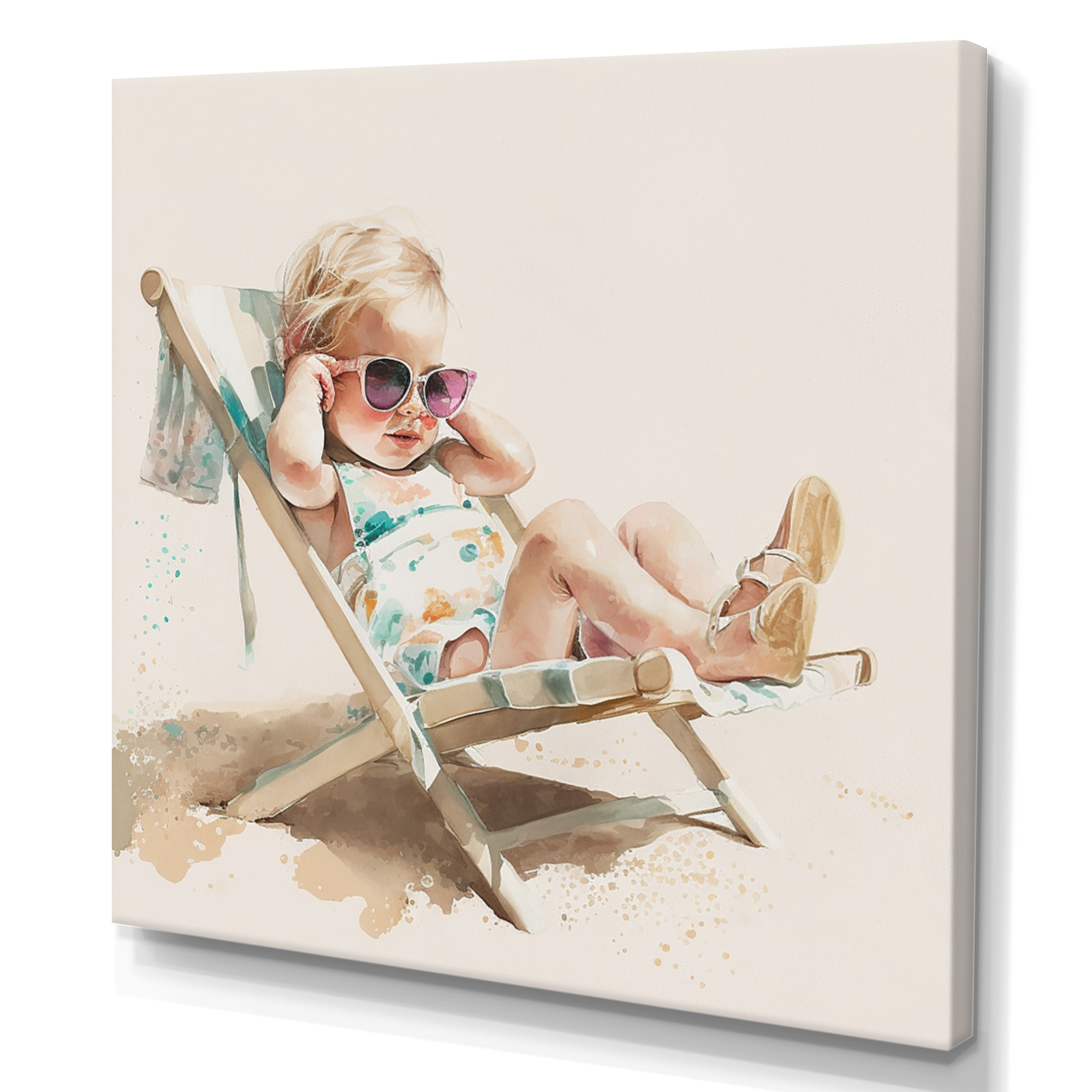 Designart Child On The Beach I Canvas Wall Art