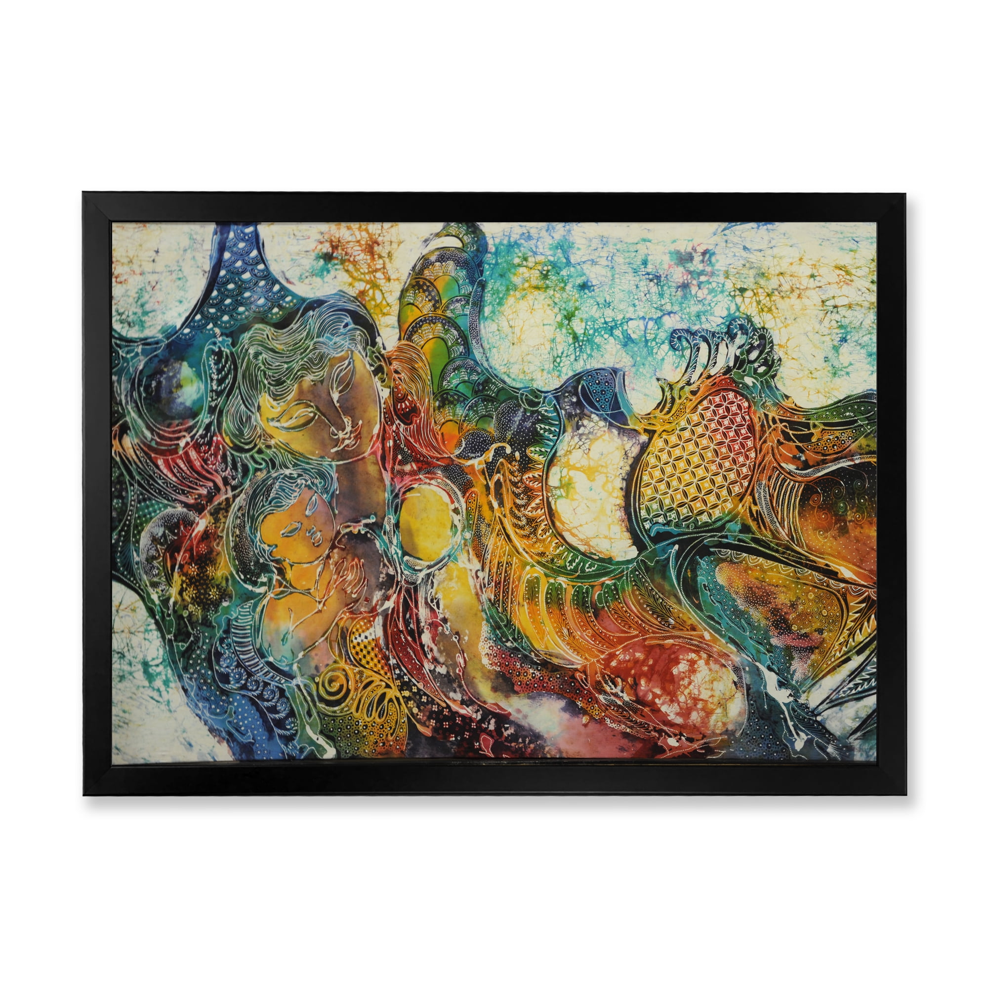 Designart 'Child With Mother With Batik' Modern Framed Art Print