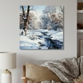thumbnail image 1 of Designart "Chilled River Winter Landscape" Snow Wall Decor, 1 of 7