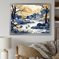 thumbnail image 1 of Designart "China's Blossoming Landscape in Blue and Yellow I" Landscapes Framed Wall Art Decor - Traditional Blue China Entryway Framed Wall Art Print, 1 of 6